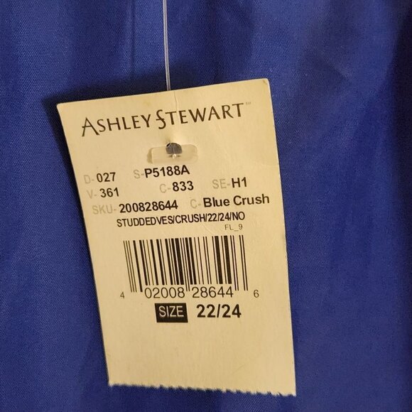 Ashley Stewart NWT Navy Silver Studded Vest Size 22/24 - Picture 5 of 6